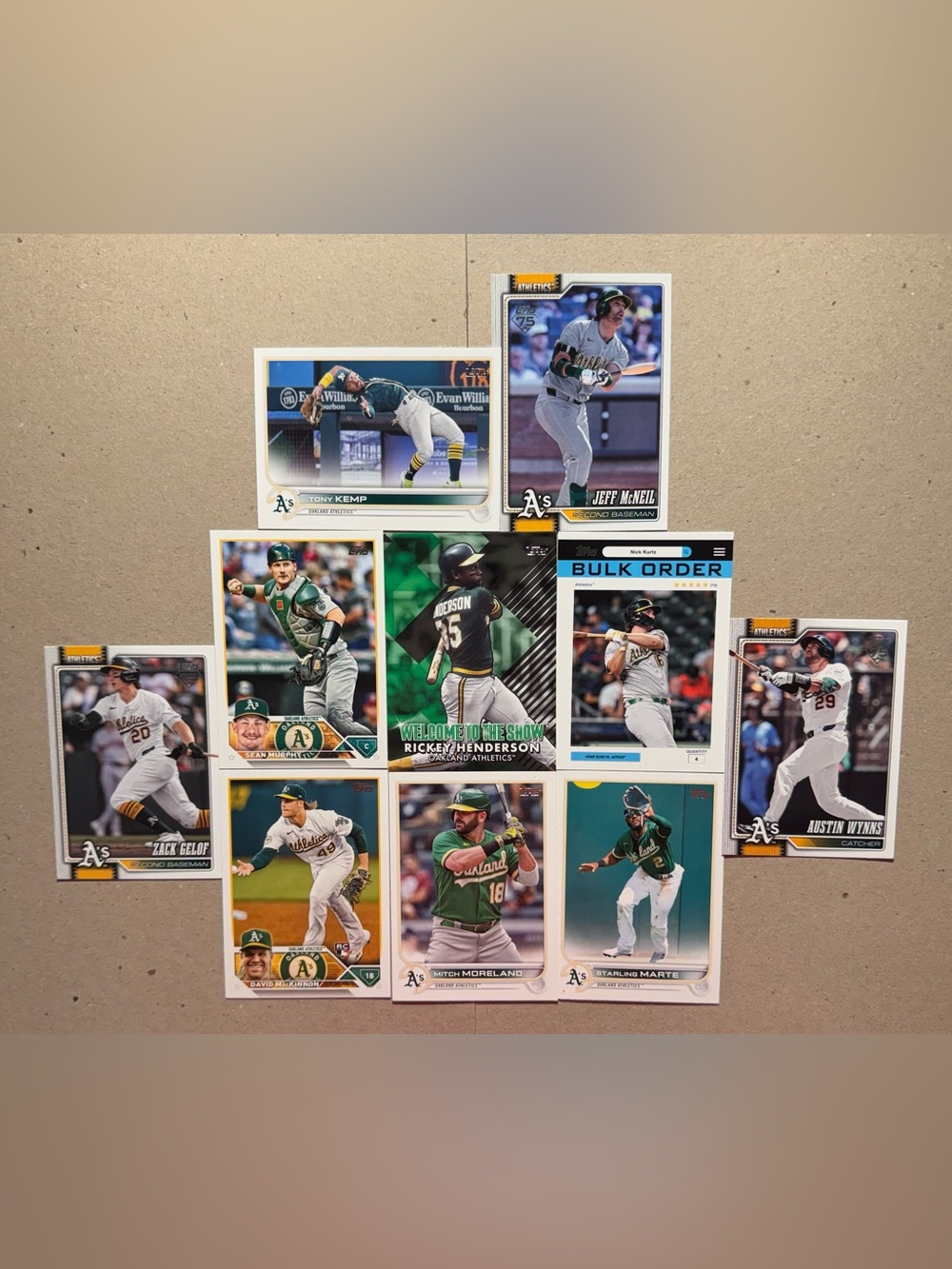 Athletics Baseball Cards Lot of 10: NUMBERED Rickey Henderson